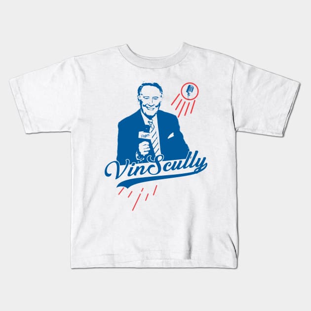 Vin Scully Legend Thank You For The Memories Kids T-Shirt by LMW Art